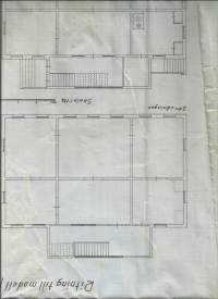 Ritning till modell för hus i Wasa från 1800-talet / Vasa 1931 K G Mosander - rakennuspiirustus
