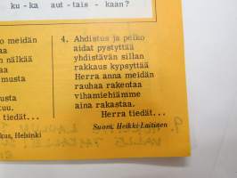 Teiniveisuja 1 - lauluja lukiolaisille ja muille teini-ikäisille -nuottikirja, laulujen nimet näkyvät kohteen kuvissa