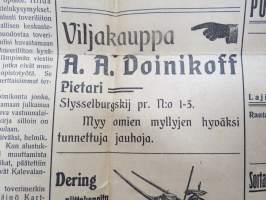 Omahinen - lukemista rajan rahvaalle, 1910 nr 12, ilmestynyt Sortavala 1.4.1910, paikallisia ja valtakunnan uutisia, ilmoituksia