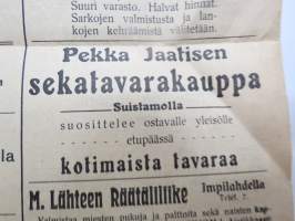 Omahinen - lukemista rajan rahvaalle, 1910 nr 12, ilmestynyt Sortavala 1.4.1910, paikallisia ja valtakunnan uutisia, ilmoituksia