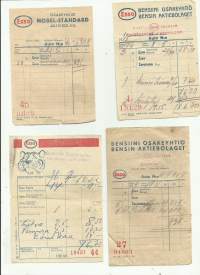 Esso huoltoasemakuitti alk 1940 - luvulta - firmalomake  4 eril