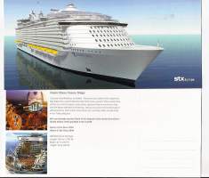 stx Europe  / Oasis of Seas Class Cruise Ships  - laivakortti, laivapostikortti kulkematon  11x24 cm