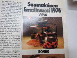 Kotiliesi 1976 nr 6, 15.3.1976, Turun vaatteet ja aatteet - Turku-erikoisnumero, Onko vaimo vaikuttaja, Varo palavaa tekstiiliä, Suomalaiselämää Keniassa, ym.