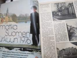 Kotiliesi 1976 nr 6, 15.3.1976, Turun vaatteet ja aatteet - Turku-erikoisnumero, Onko vaimo vaikuttaja, Varo palavaa tekstiiliä, Suomalaiselämää Keniassa, ym.