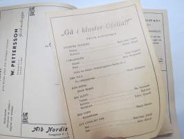 Åbo Svenska Teater spelåret 1951-1952, &quot;Gå i kloster, Ofelia&quot;, Program -käsiohjelma / theatre program