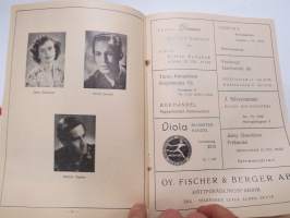 Åbo Svenska Teater spelåret 1952-1953, &quot;Måsar över Sorrento&quot;, Program -käsiohjelma / theatre program