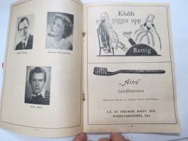 Åbo Svenska Teater spelåret 1952-1953, &quot;Måsar över Sorrento&quot;, Program -käsiohjelma / theatre program