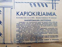 Kapiokirjaimia - Kotilieden liite nr 5, 1937, kuuluu toukokuun II numeroon -handicraft letters &amp; numbers models