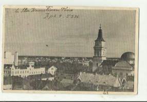 Oulu   - paikkakuntapostikortti kulkenut 1944 Kenttäpostissa