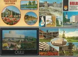 Oulu   - paikkakuntapostikortti kulkematon  4 kpl erä