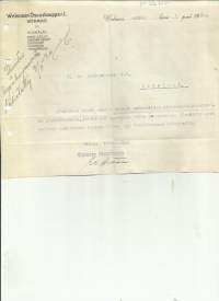 Wehmaan Osuuskauppa Wehmaa 1920  firmalomake