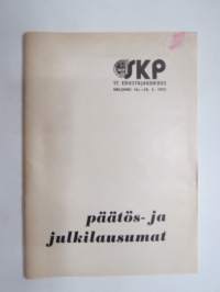 SKP 17. Edustajakokous 1975 päätös- ja julkilausumat