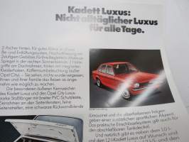 Opel Kadett 1979 -myyntiesite / sales brochure