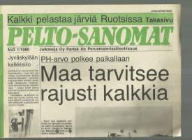 Partek Oy. Pelto-Sanomat 1980 nr 1  maa tarvitsee kalkkia, kalkki pelastaa järviä