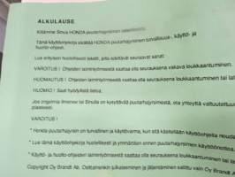 Honda F220 puutarhajyrsin - käyttö- ja huolto-ohjeet / jordfräs bruks- och service anvisningar