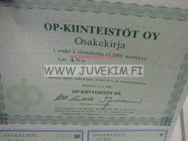 OP-Kiinteistöt Oy, Helsinki 1989, 5 000 mk -osakekirja