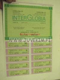 InterGlobia Oy, Helsinki 1989, 50 000 mk -osakekirja