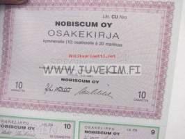 Nobiscum Oy, Helsinki 1991, 200 mk -osakekirja