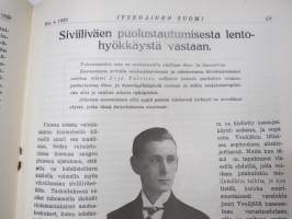 Itsenäinen Suomi 1929 nr 4 Maanpuolustusnumero, Puolustusvoimat ja palveusaika, armeija ja kansa,Puolustuspoliittinen asema, Siviiliväen puolustautumisesta...