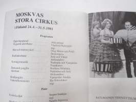 Moskovan Suuri Sirkus Suomessa 1981 -esite / ohjelma -program