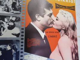Ihana elämä - syntistä leikkiä, ohjaus Federico Fellini, osissa Anita Ekberg, Marcello Mastroianni, Anouk Aimèe -elokuvajuliste / movie poster