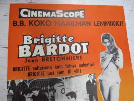 Hitonmoinen tyttö - Madamoiselle pigalle (Cette sacrée gamine), Brigitte Bardot (B.B.) -elokuvajuliste / movie poster