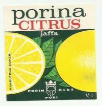 Porina Citrus -  juomaetiketti