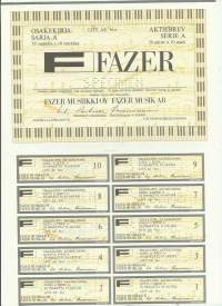 Fazer Musiikki Oy   1989 osakekirja  specimen