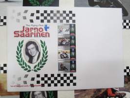 Jarno Saarinen - The Flying Finn -postikorttisarja 4 kpl kortteja + kuori / post card 4 pcs + envelope with print