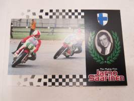 Jarno Saarinen - The Flying Finn -postikorttisarja 4 kpl kortteja + kuori / post card 4 pcs + envelope with print