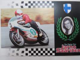 Jarno Saarinen - The Flying Finn -postikorttisarja 4 kpl kortteja + kuori / post card 4 pcs + envelope with print