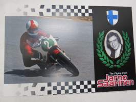 Jarno Saarinen - The Flying Finn -postikorttisarja 4 kpl kortteja + kuori / post card 4 pcs + envelope with print