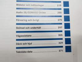 Mercedes-Benz C-Klass 2015 (sista redigering 12.6.2014) Instruktionsbok -käyttöohjekirja, ruotsinkielinen