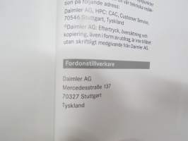 Mercedes-Benz C-Klass 2015 (sista redigering 12.6.2014) Instruktionsbok -käyttöohjekirja, ruotsinkielinen