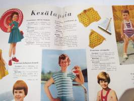 Kodin pukimet 1957 nr 2 -käsityölehti, Silo Sirpa &amp; Pirkko, Kankaiden viimeistelystä, Kesäkoruja, Hyvät liivit, Ranta-asuja, Nukkelan pukuhuolia, ym.