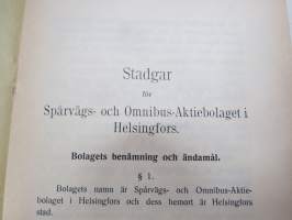 Stadgar för Spårvägs- och omnibus-aktiebolaget i Helsingfors 1913 -yhtiöjärjestys
