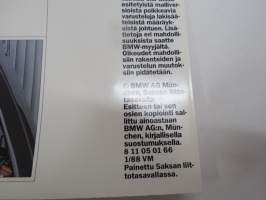 BMW 520i, 525i, 530i, 535i 1988 -myyntiesite / sales brochure in finnish
