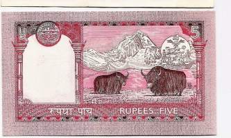 Nepal 5 Rupees 1987seteli