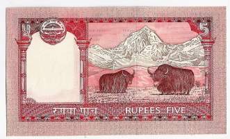 Nepal 5 Rupees 2012  seteli / Mount Everest; temple