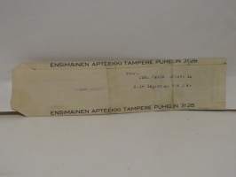 Ensimmäinen apteekki Tampere 25.1.47