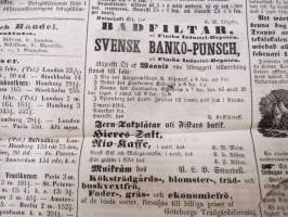 Åbo Underrättelser, torsdagen den 27 Februari 1862, Gaslysnings-aktiebolaget, Maskerad i f.d. Borgerliga klubbinrättningslokal, runsaasti uutisia ja ilmoituksia