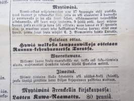 Sanomia Turusta 1860 nr 51 - 21.12.1860, mm. Polisikamarin ilmoituksia - maalari Söderstrandin etuhuoneesta katosi karvanen muffi, L. Leglerin reestä wietiin...