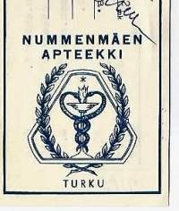 Nummenmäen Apteekki  , resepti  signatuuri   1962
