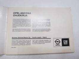 Opel Ascona 1983? -käyttöohjekirja