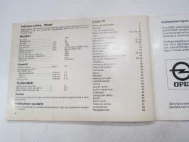 Opel Ascona 1983? -käyttöohjekirja