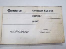 Rootes Hunter, Minx -käyttöohjekirja
