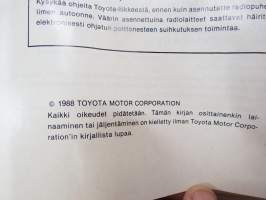 Toyota Corolla / Corolla 4WD / Corolla 4WD Wagon -käyttöohjekirja