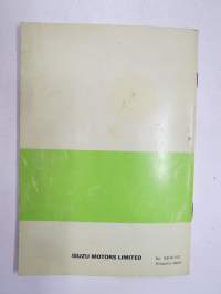 Isuzu Light Truck KB series 1981 -owner´s manual käyttöohjekirja englanniksi