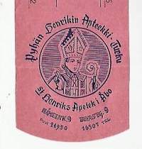 Pyhän Henrikin Apteekki   , resepti  signatuuri   1962