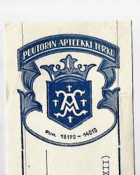 Puutorin Apteekki   , resepti  signatuuri   1960